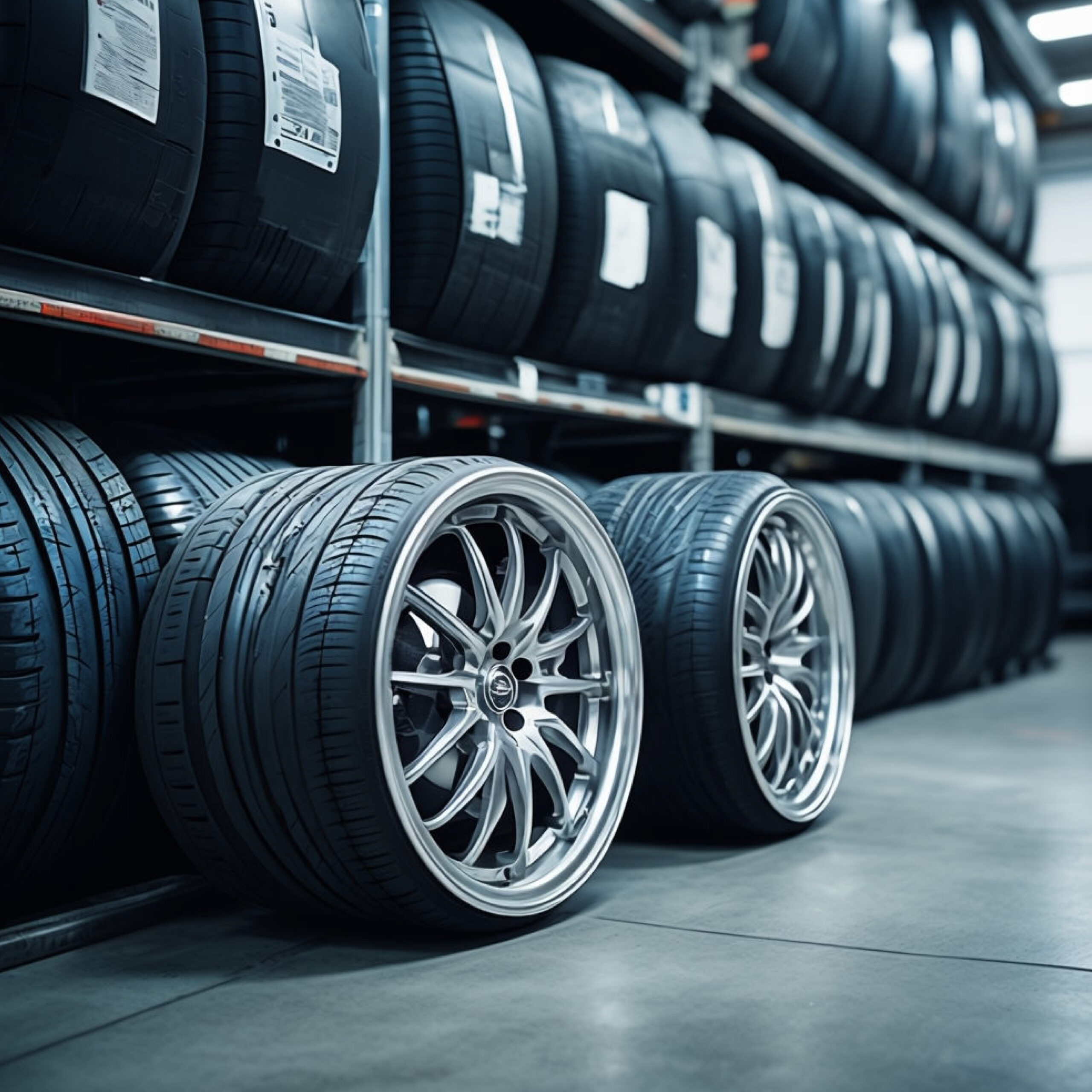 large stack tires that are storage area